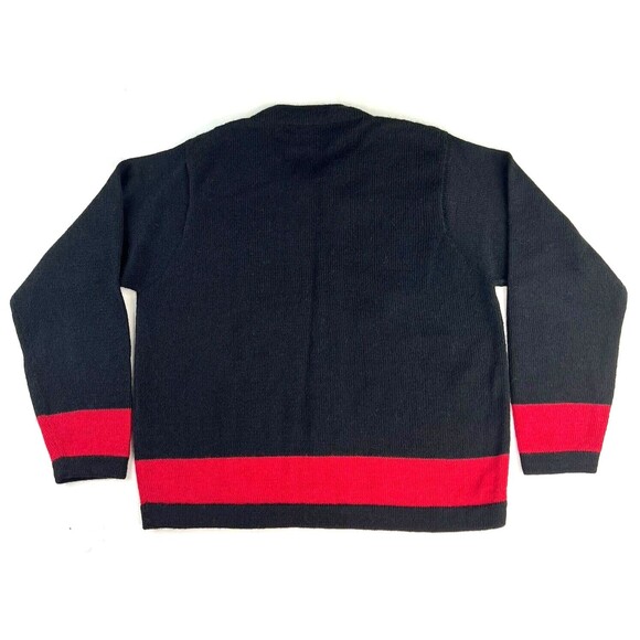 Artesanias AT Alpaca Style Sweater Womens XL Black Red Alpaca Knit Open Cardigan - Picture 4 of 5